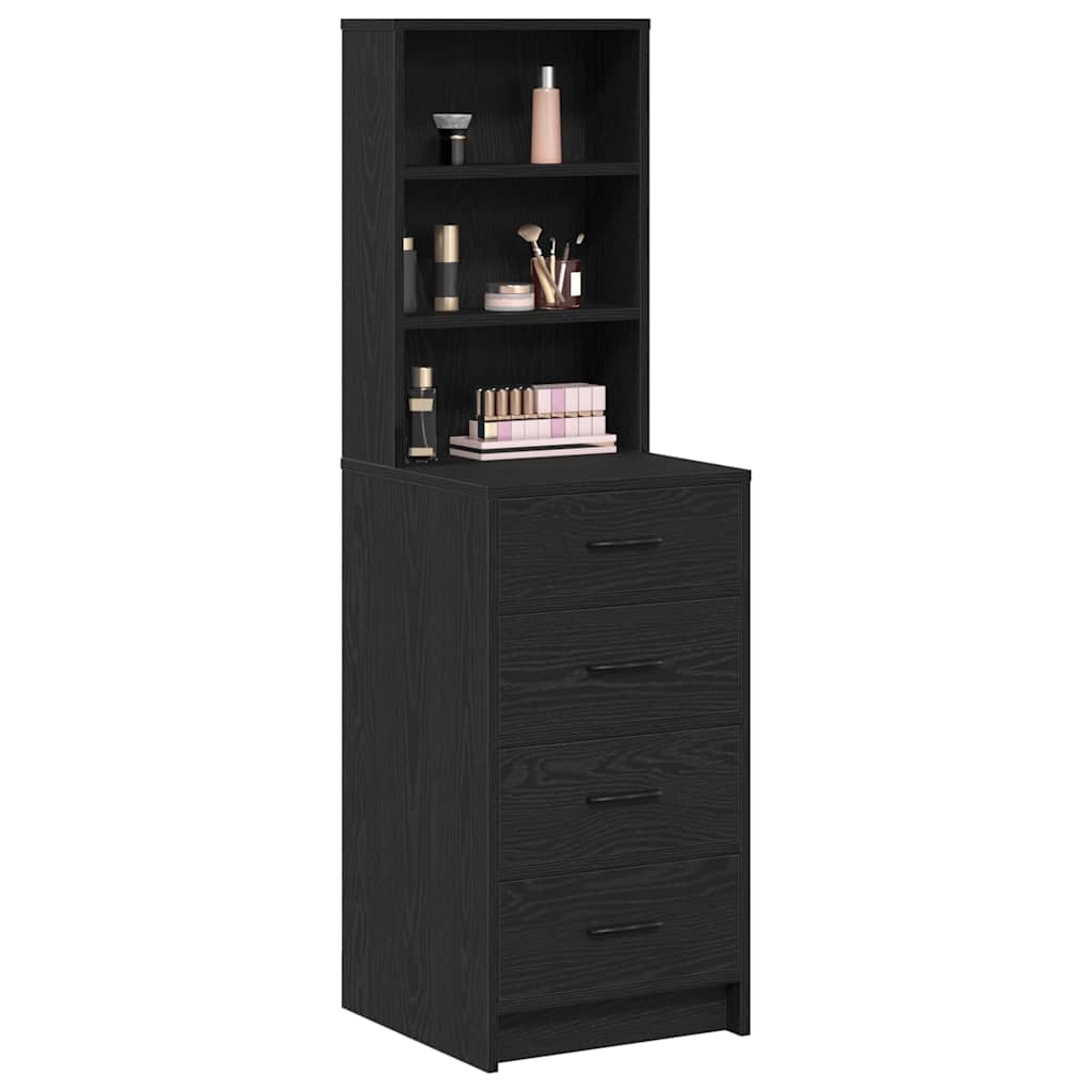 vidaXL Highboard Czarny dąb 40 x 41 x 135 cm Materiał drewnopochodny