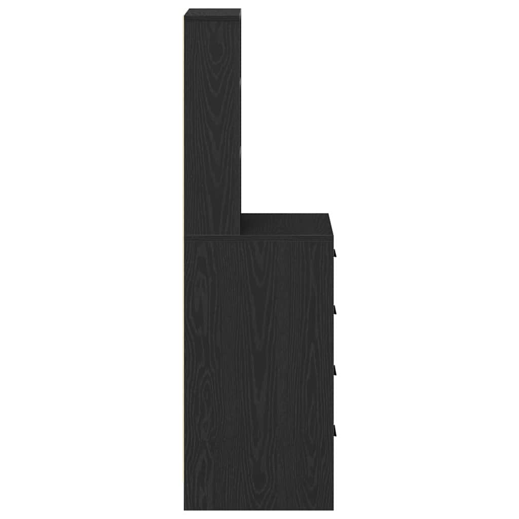 vidaXL Highboard Czarny dąb 40 x 41 x 135 cm Materiał drewnopochodny