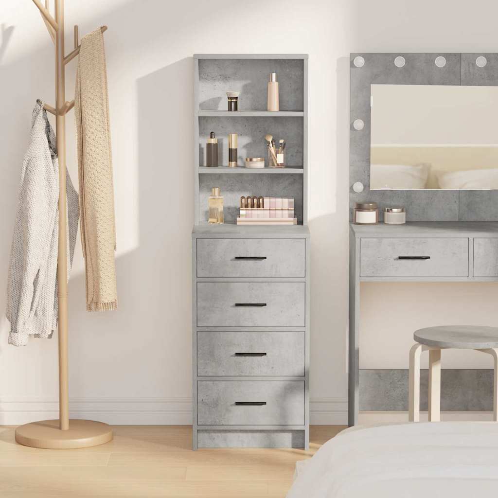 vidaXL Highboard z szufladą Betonowy szary 40 x 41 x 135 cm