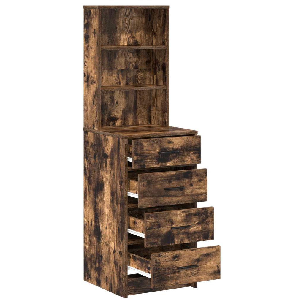 vidaXL Highboard Wędzony dąb 40 x 41 x 135 cm Materiał drewnopochodny