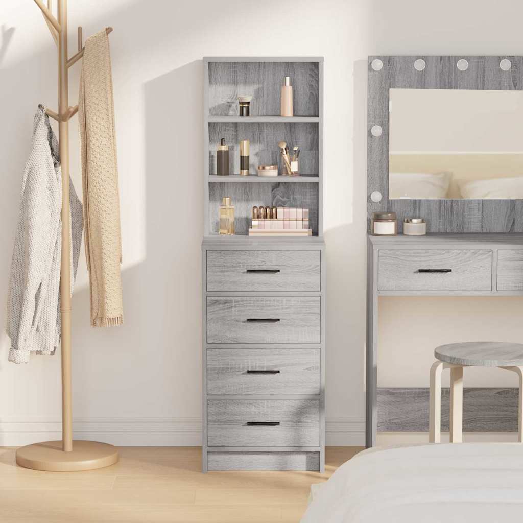 vidaXL Highboard z szufladą Szary dąb sonoma 40 x 41 x 135 cm