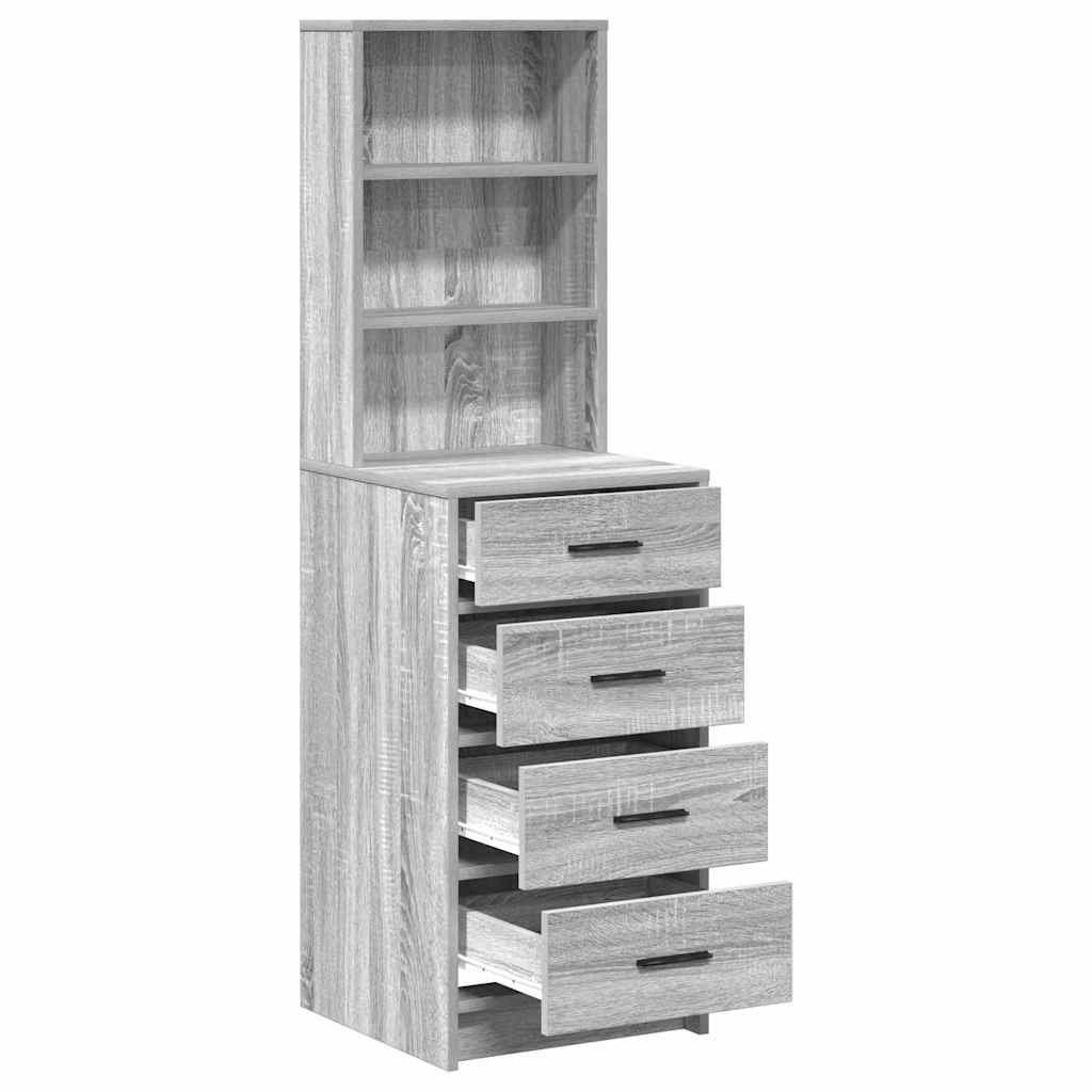 vidaXL Highboard z szufladą Szary dąb sonoma 40 x 41 x 135 cm