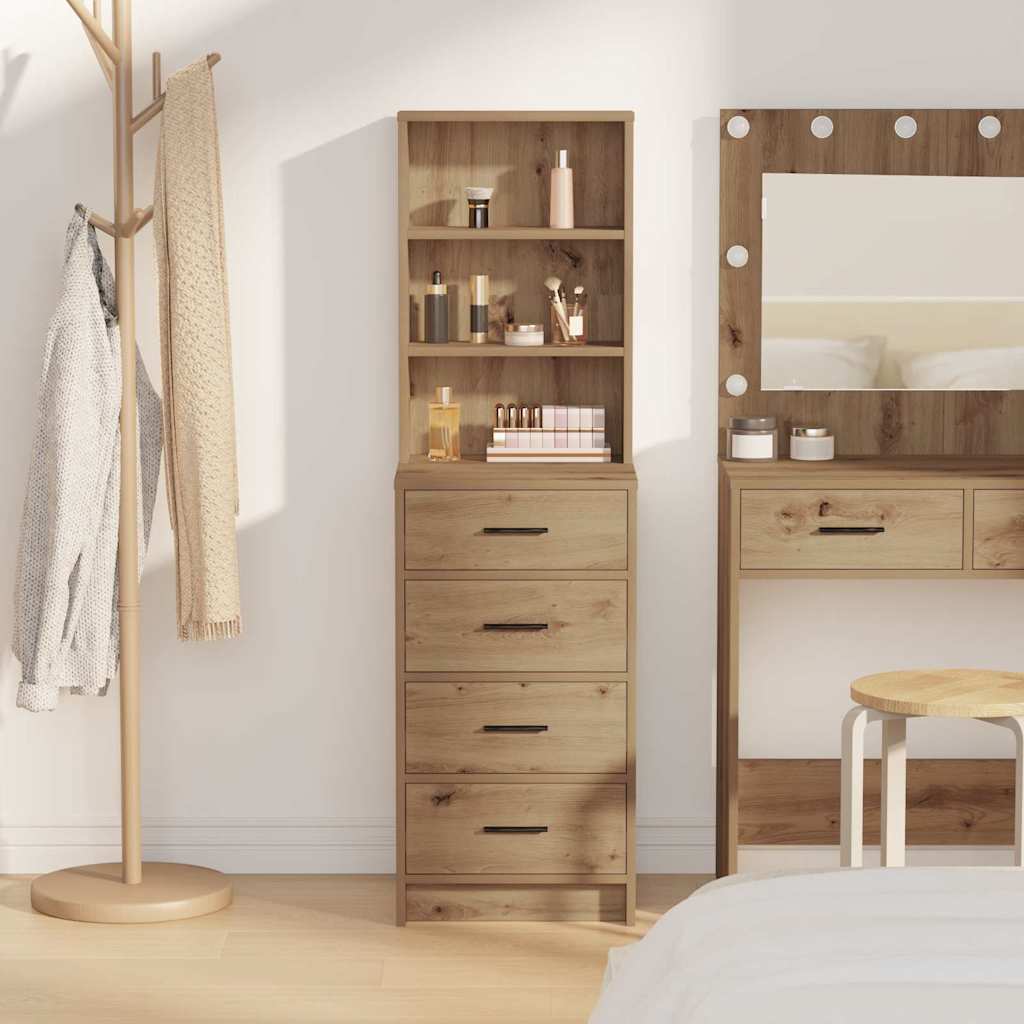 vidaXL Highboard dąb artisan 40 x 41 x 135 cm Materiał drewnopochodny