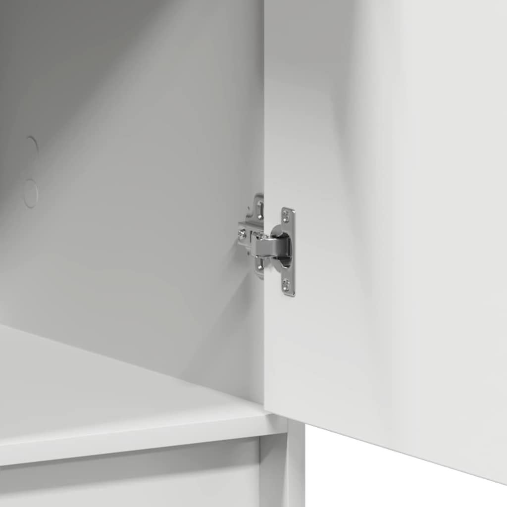 vidaXL Highboard Biały 40 x 40,5 x 135 cm Materiał drewnopochodny