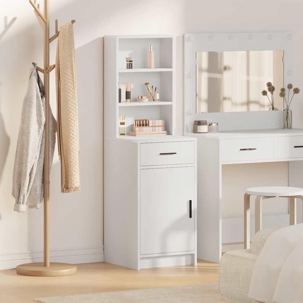 vidaXL Highboard Biały 40 x 40,5 x 135 cm Materiał drewnopochodny