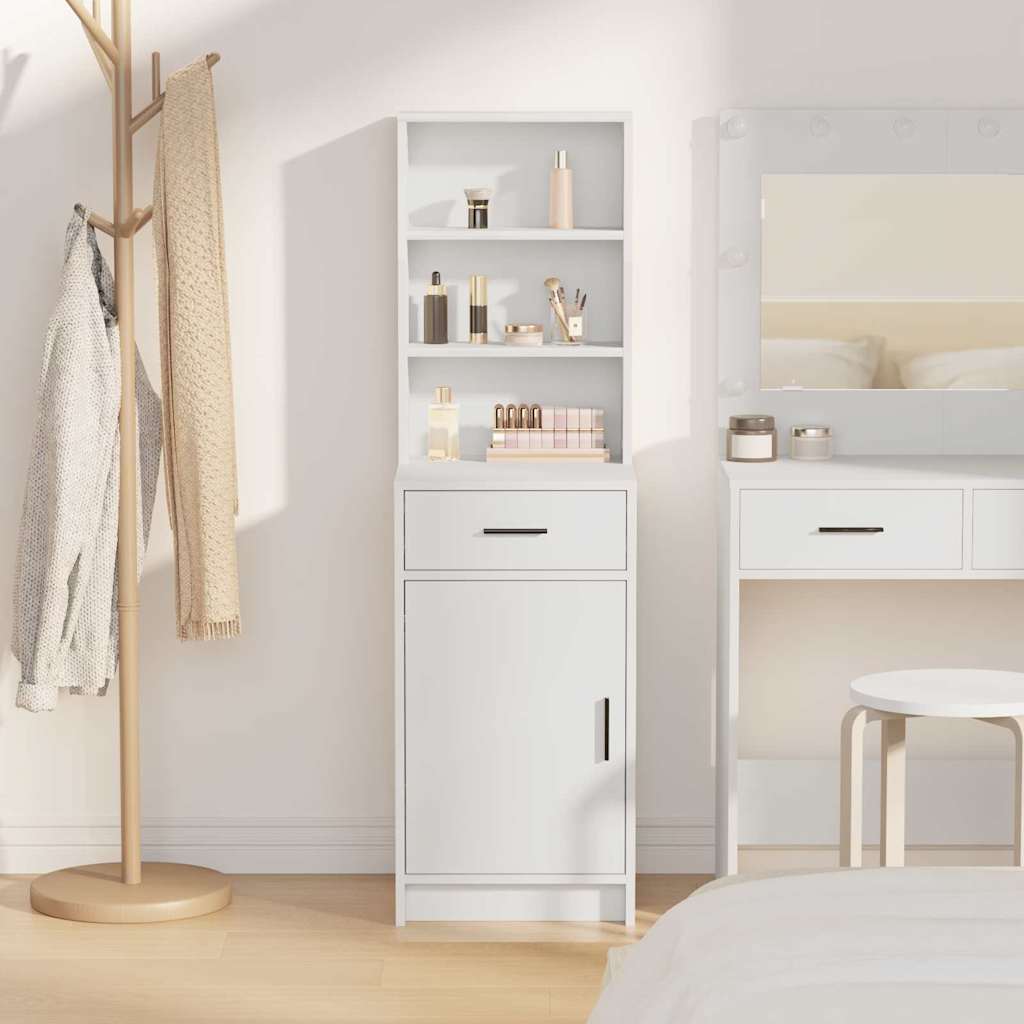 vidaXL Highboard Biały 40 x 40,5 x 135 cm Materiał drewnopochodny