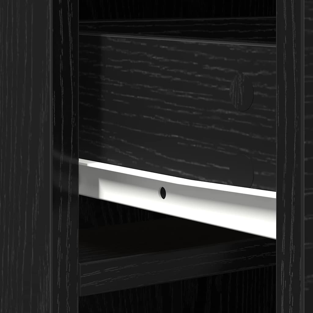 vidaXL Highboard Czarny Dąb 40 x 40,5 x 135 cm Materiał drewnopochodny