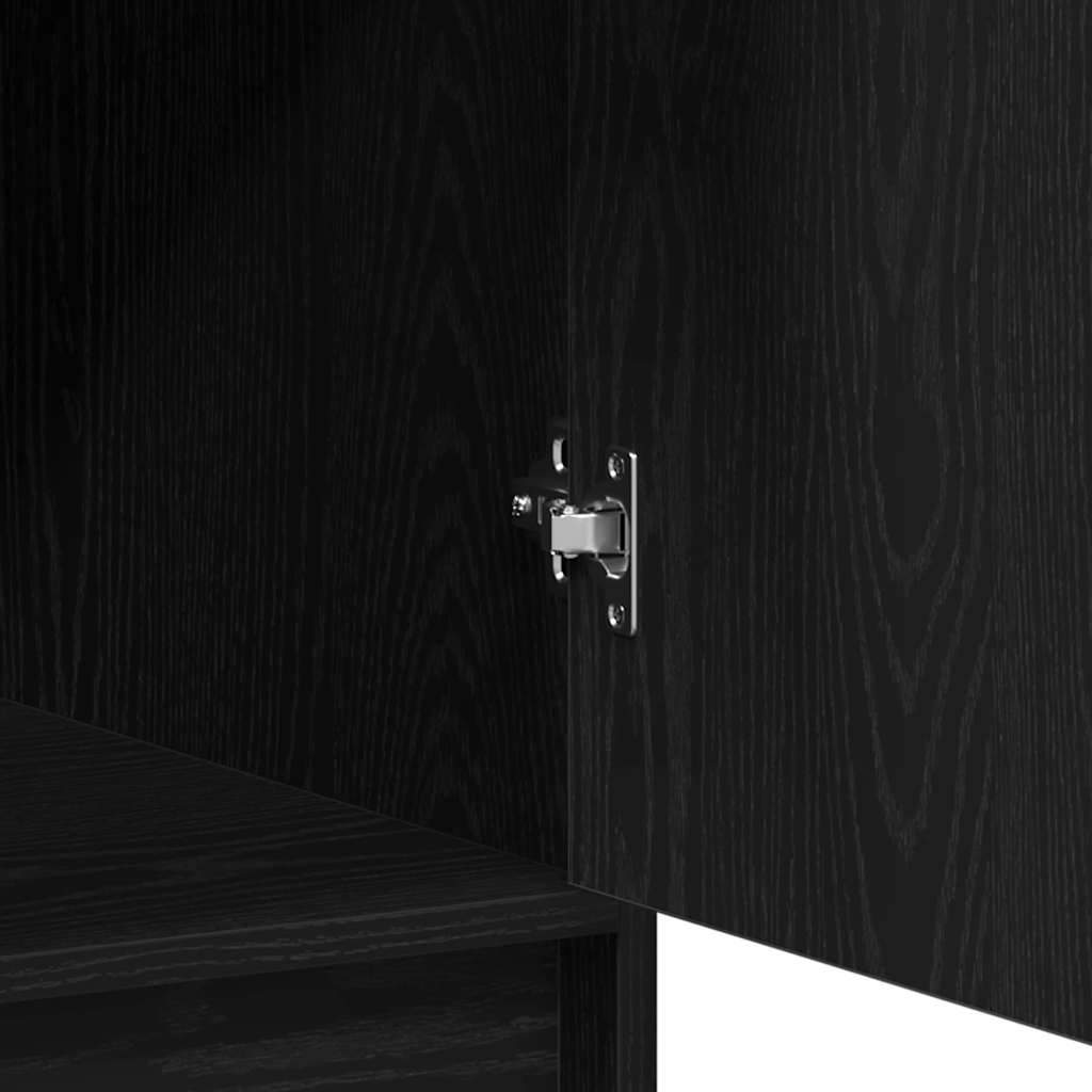 vidaXL Highboard Czarny Dąb 40 x 40,5 x 135 cm Materiał drewnopochodny