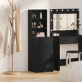 vidaXL Highboard Czarny Dąb 40 x 40,5 x 135 cm Materiał drewnopochodny