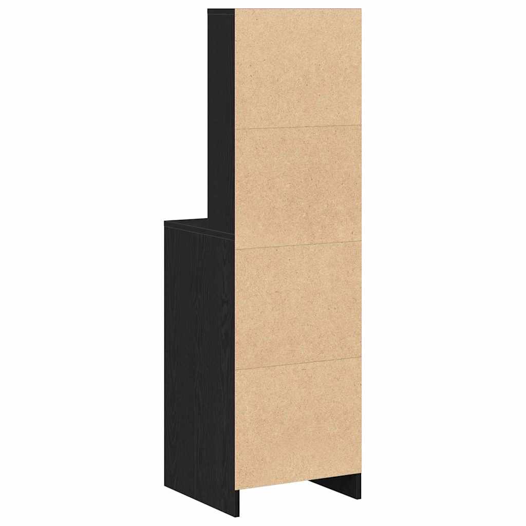 vidaXL Highboard Czarny Dąb 40 x 40,5 x 135 cm Materiał drewnopochodny