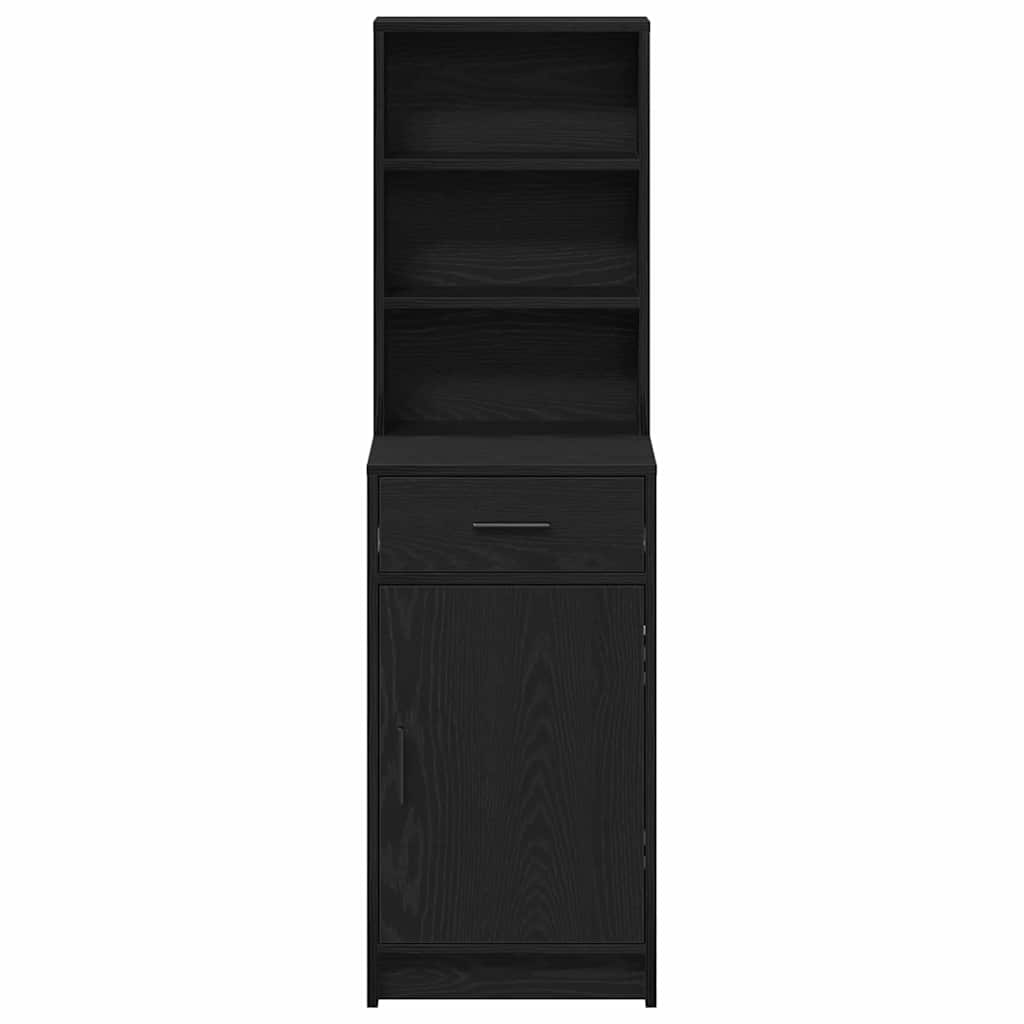 vidaXL Highboard Czarny Dąb 40 x 40,5 x 135 cm Materiał drewnopochodny