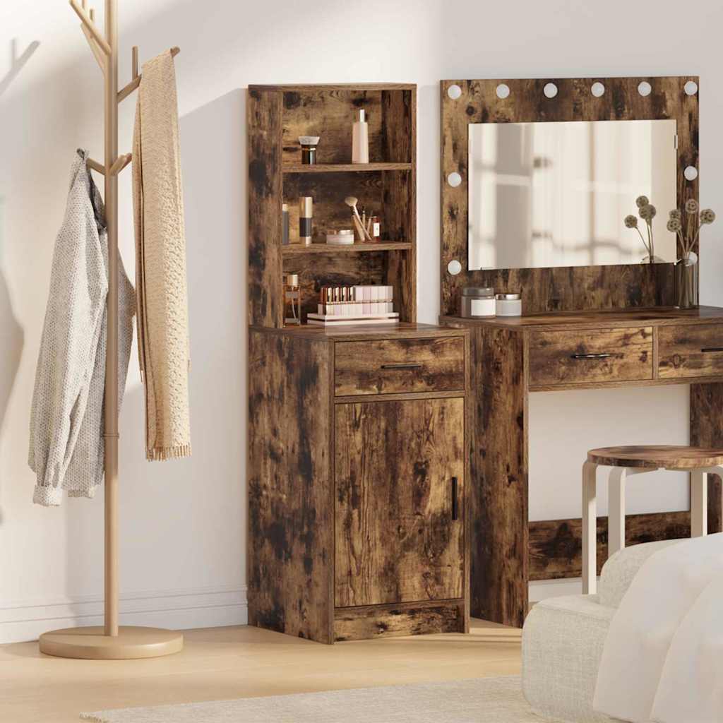 vidaXL Highboard z szufladą Dąb wędzony 40 x 40,5 x 135 cm