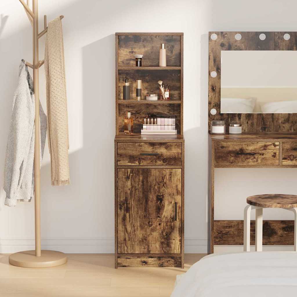 vidaXL Highboard z szufladą Dąb wędzony 40 x 40,5 x 135 cm