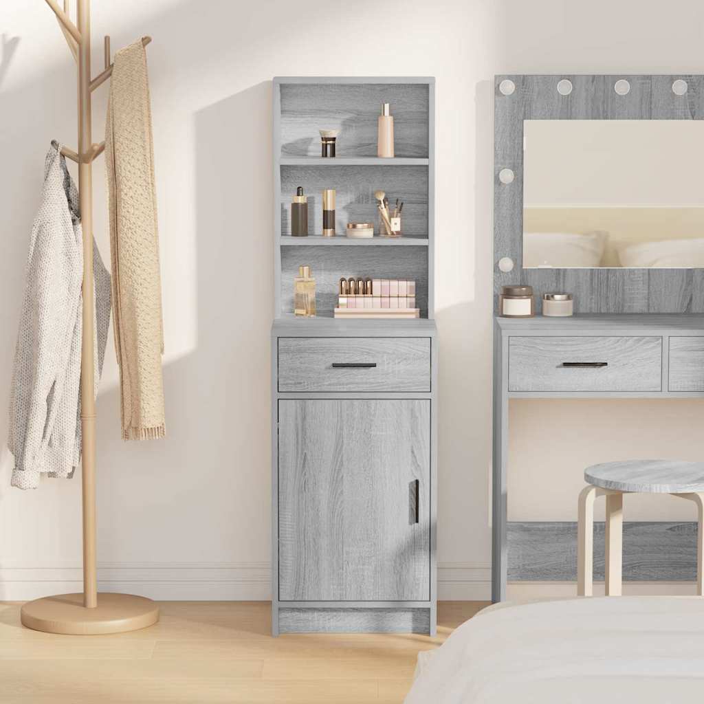 vidaXL Highboard z szufladą Szary Sonoma 40 x 40,5 x 135 cm