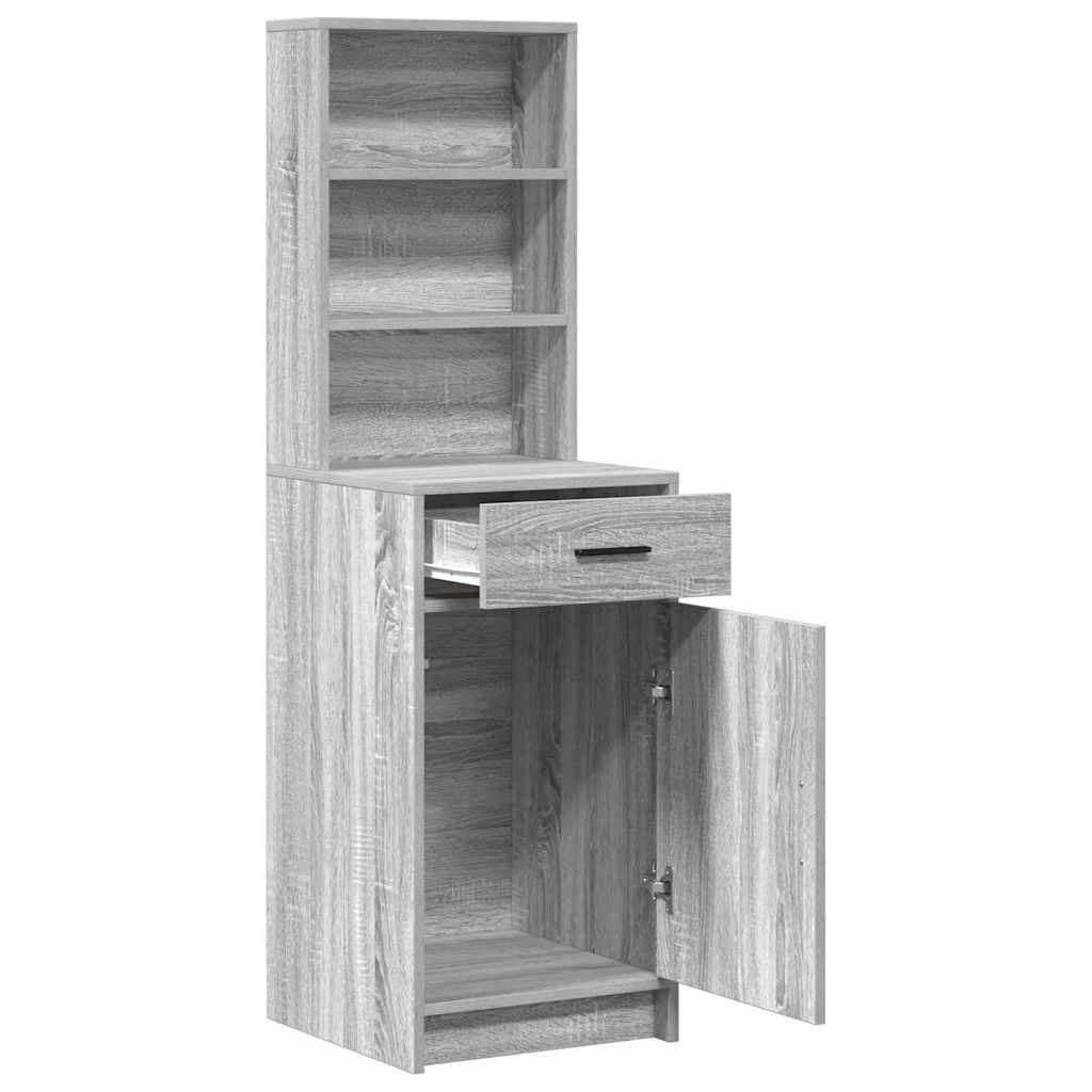 vidaXL Highboard z szufladą Szary Sonoma 40 x 40,5 x 135 cm