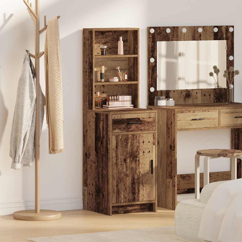 vidaXL Highboard z szufladą Stare drewno 40 x 40,5 x 135 cm