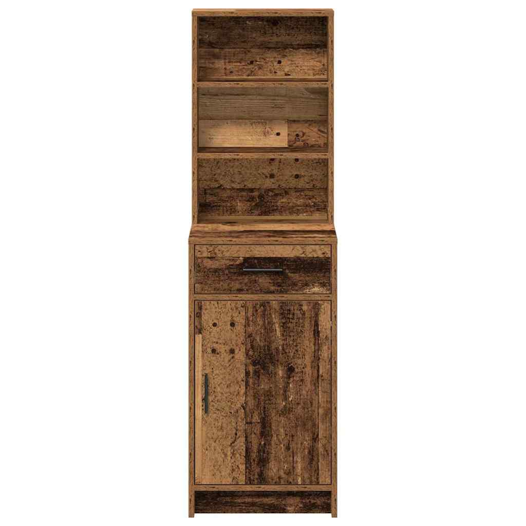 vidaXL Highboard z szufladą Stare drewno 40 x 40,5 x 135 cm