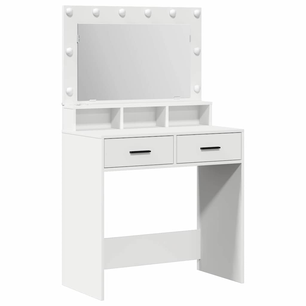 vidaXL Toaletka z półką Biały 79 x 41 x 135 cm Materiał drewnopochodny
