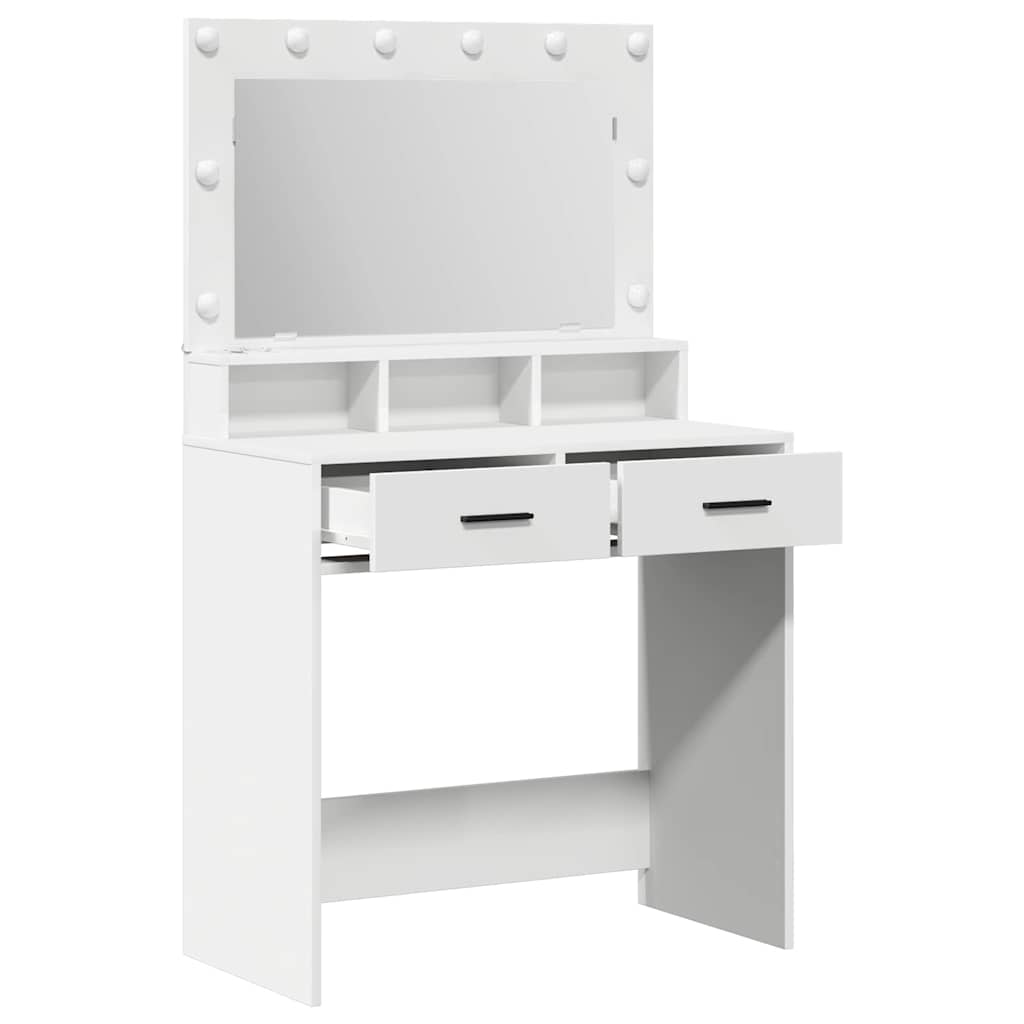 vidaXL Toaletka z półką Biały 79 x 41 x 135 cm Materiał drewnopochodny