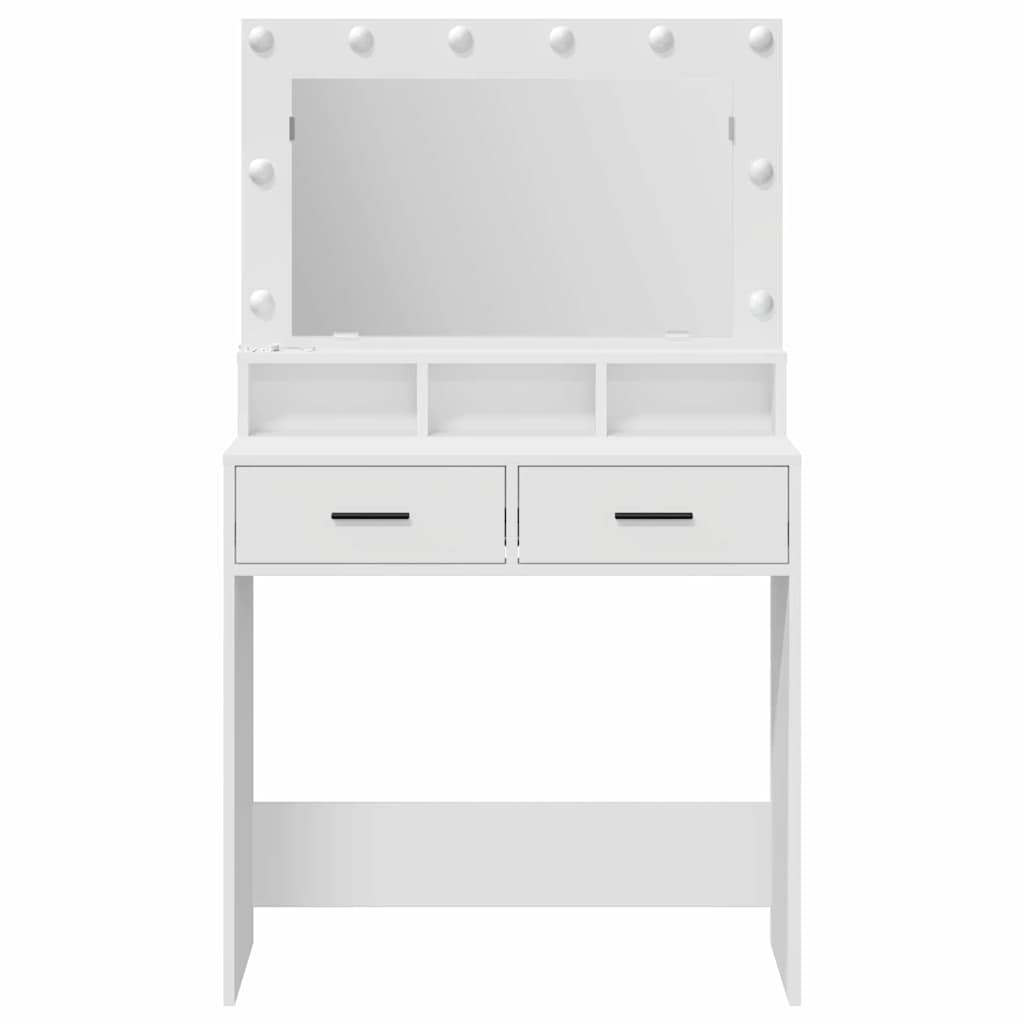 vidaXL Toaletka z półką Biały 79 x 41 x 135 cm Materiał drewnopochodny