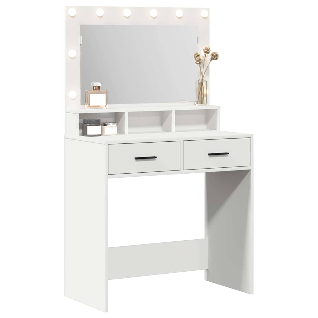 vidaXL Toaletka z półką Biały 79 x 41 x 135 cm Materiał drewnopochodny