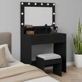 vidaXL Toaletka Czarny Dąb 79 x 41 x 135 cm Materiał drewnopochodny
