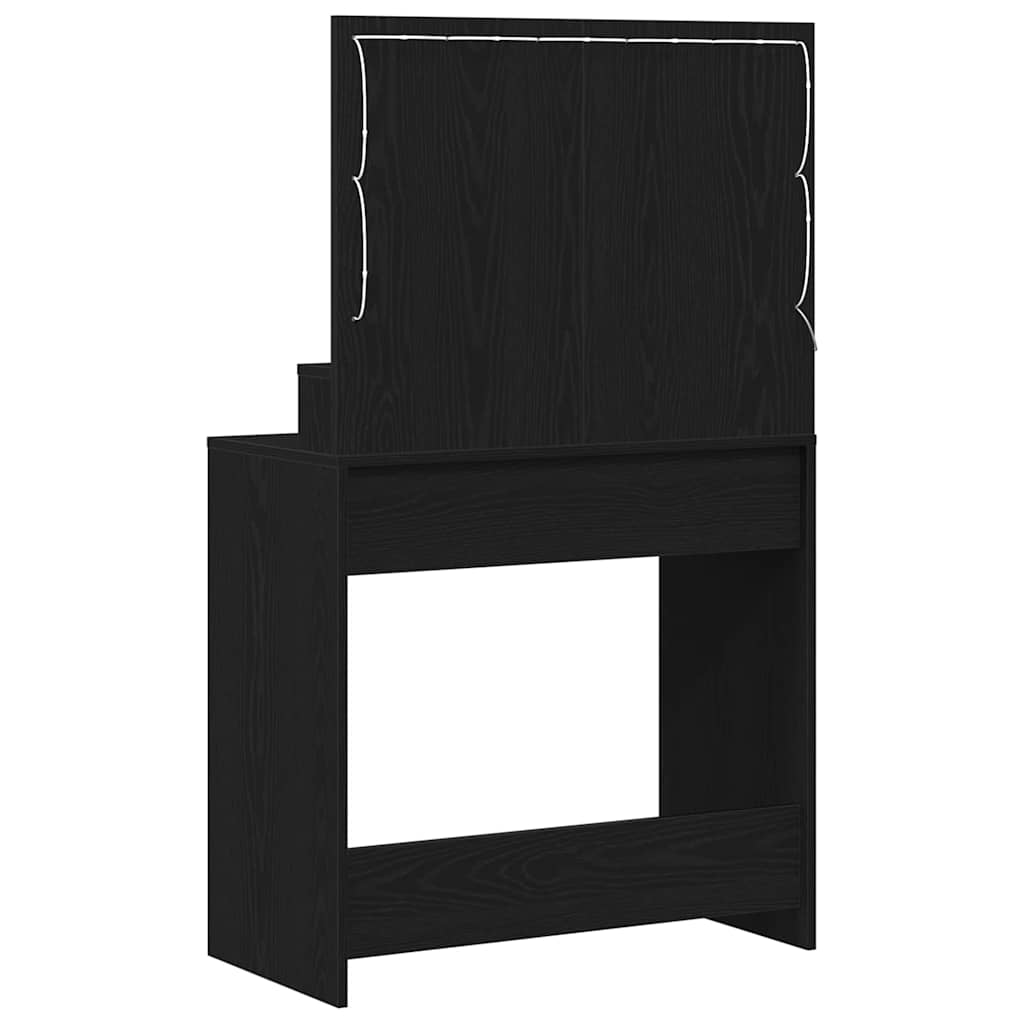 vidaXL Toaletka Czarny Dąb 79 x 41 x 135 cm Materiał drewnopochodny
