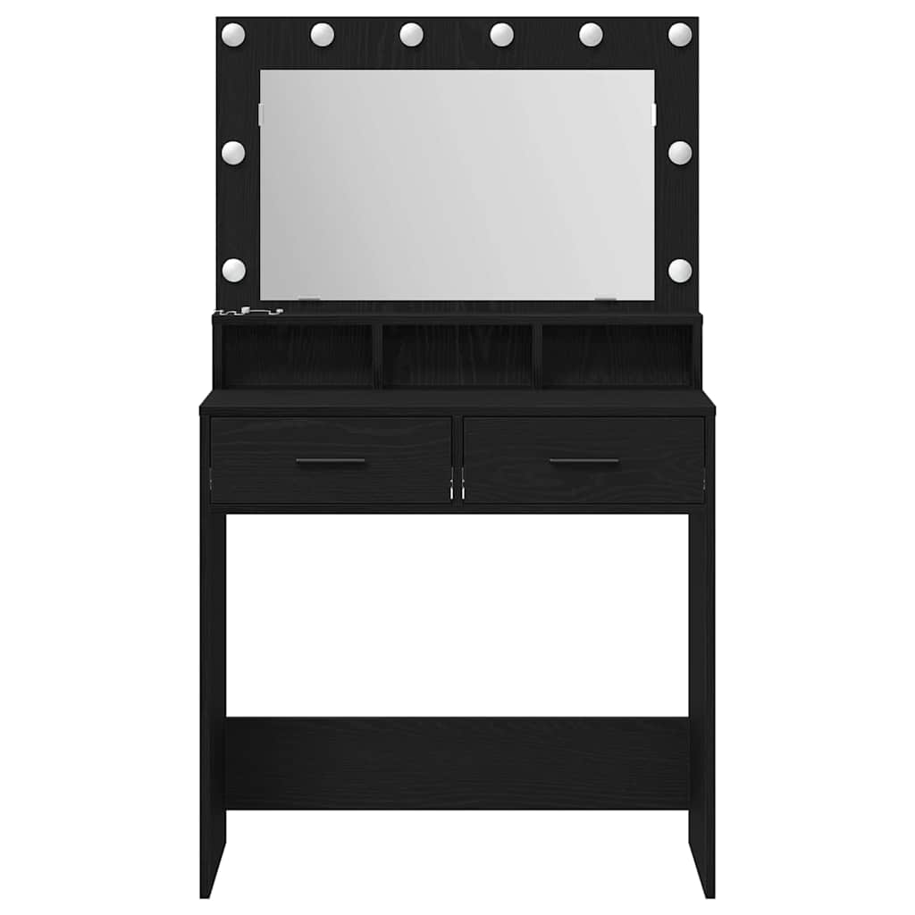 vidaXL Toaletka Czarny Dąb 79 x 41 x 135 cm Materiał drewnopochodny