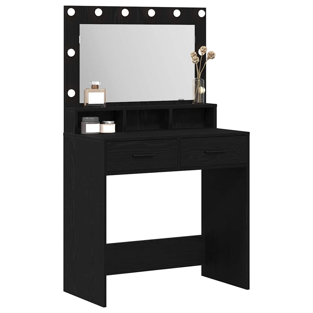 vidaXL Toaletka Czarny Dąb 79 x 41 x 135 cm Materiał drewnopochodny