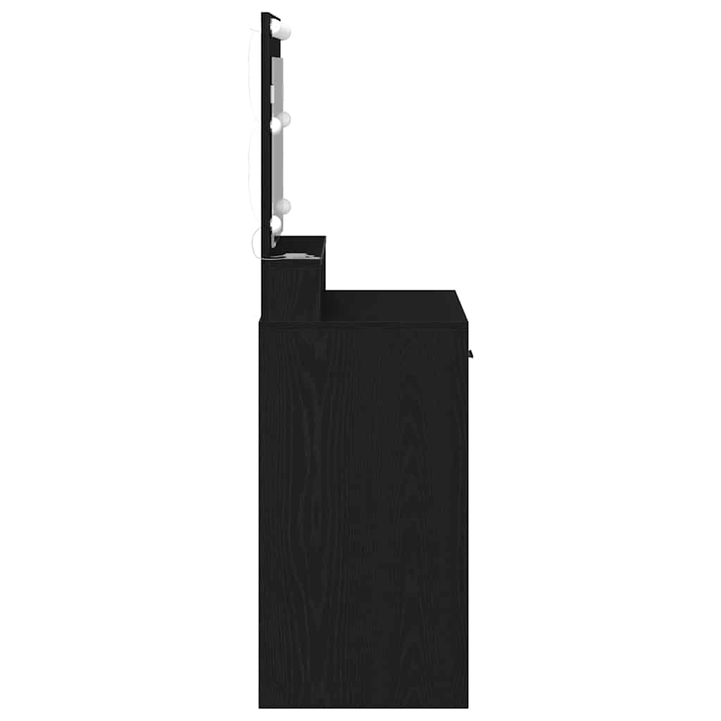 vidaXL Toaletka Czarny Dąb 79 x 41 x 135 cm Materiał drewnopochodny