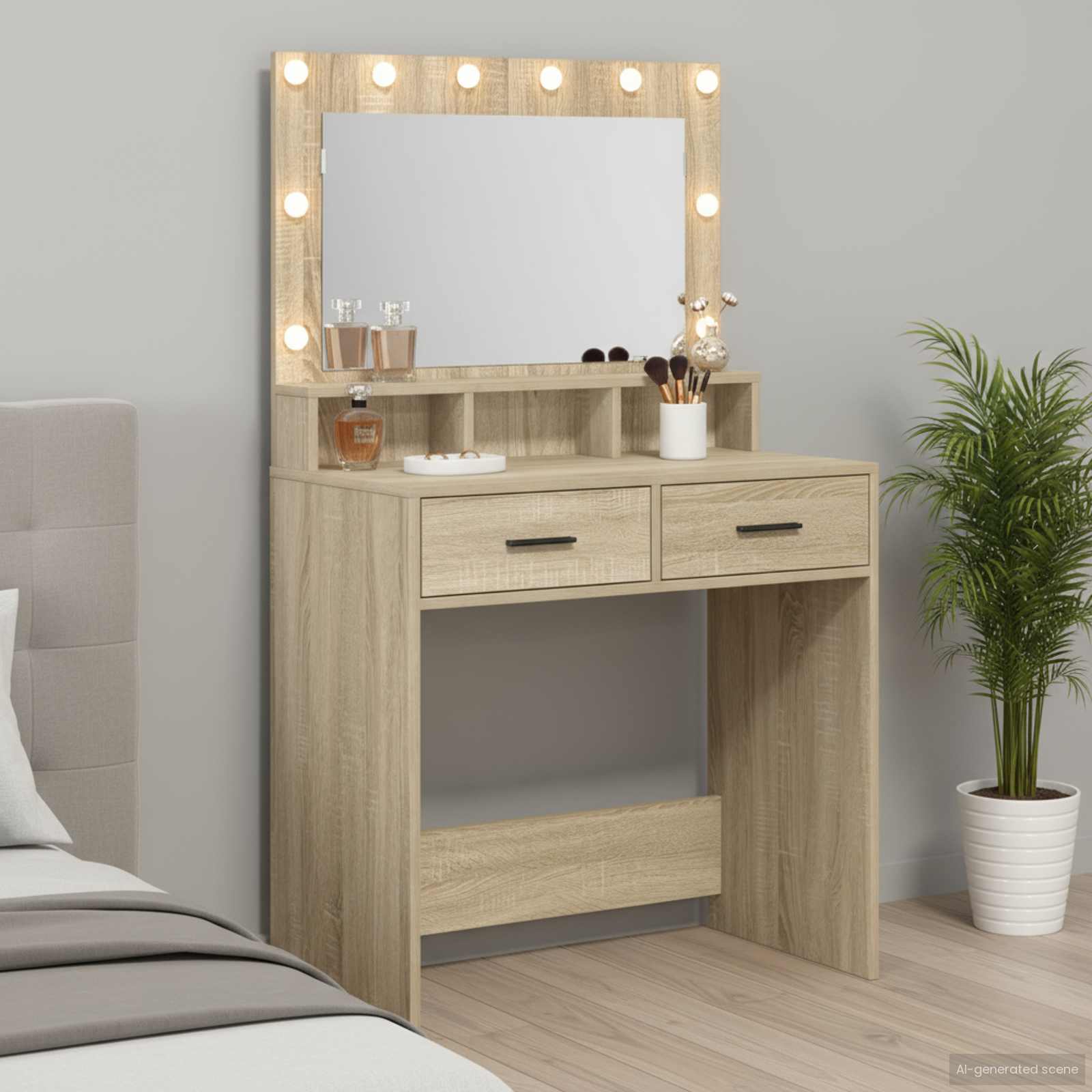 vidaXL Toaletka Dąb Sonoma 79 x 41 x 135 cm Materiał drewnopochodny