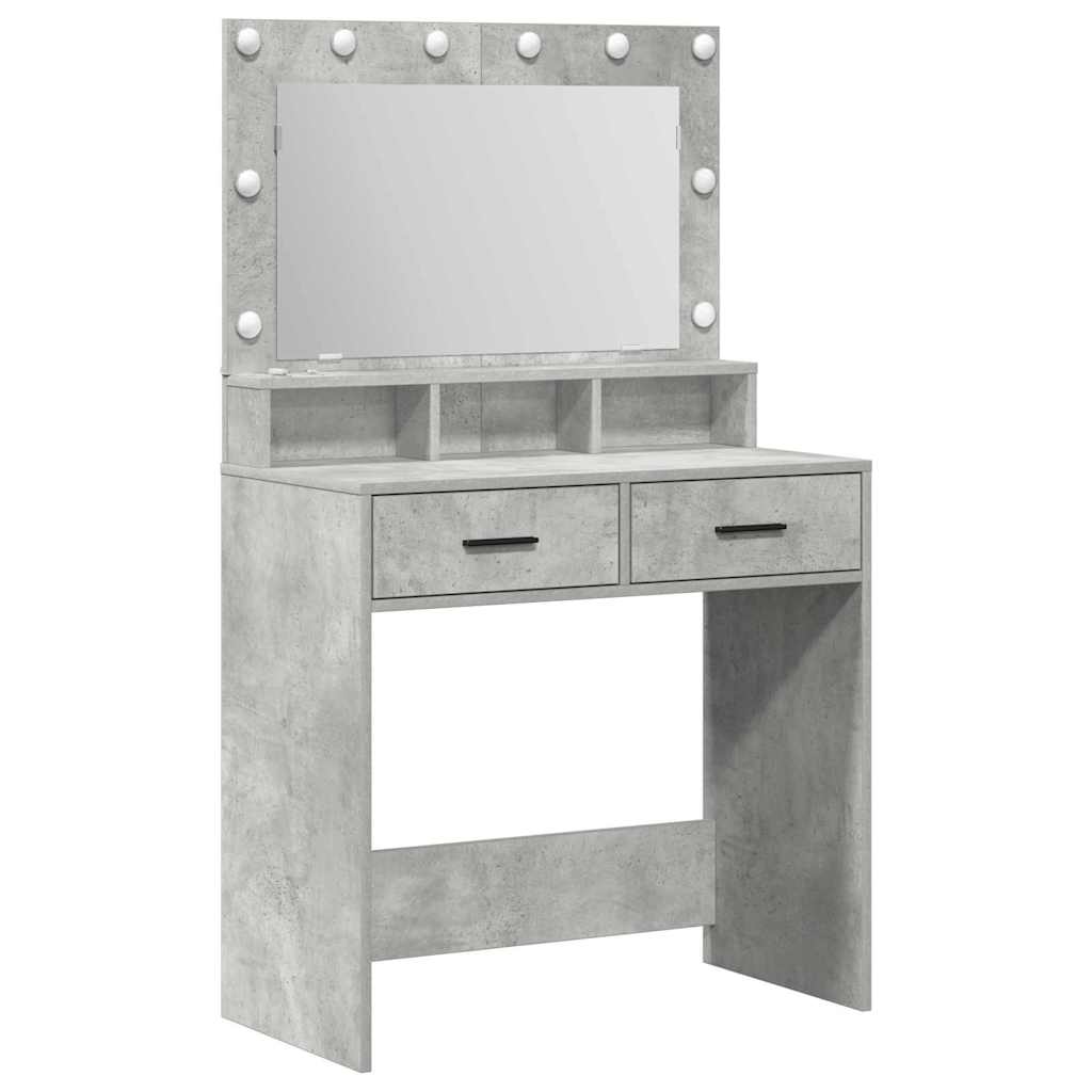 vidaXL Toaletka z szufladą z półką Betonowy szary 79 x 41 x 135 cm