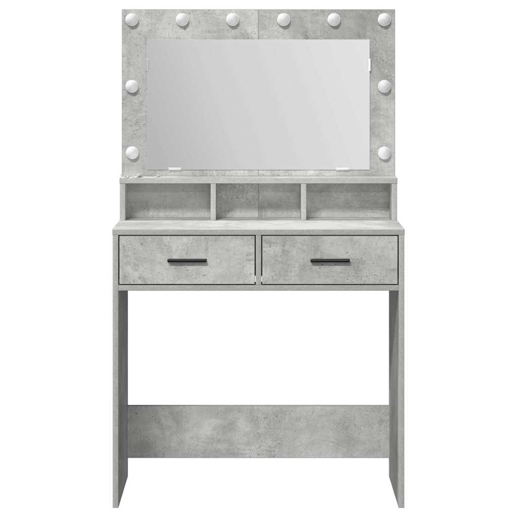 vidaXL Toaletka z szufladą z półką Betonowy szary 79 x 41 x 135 cm