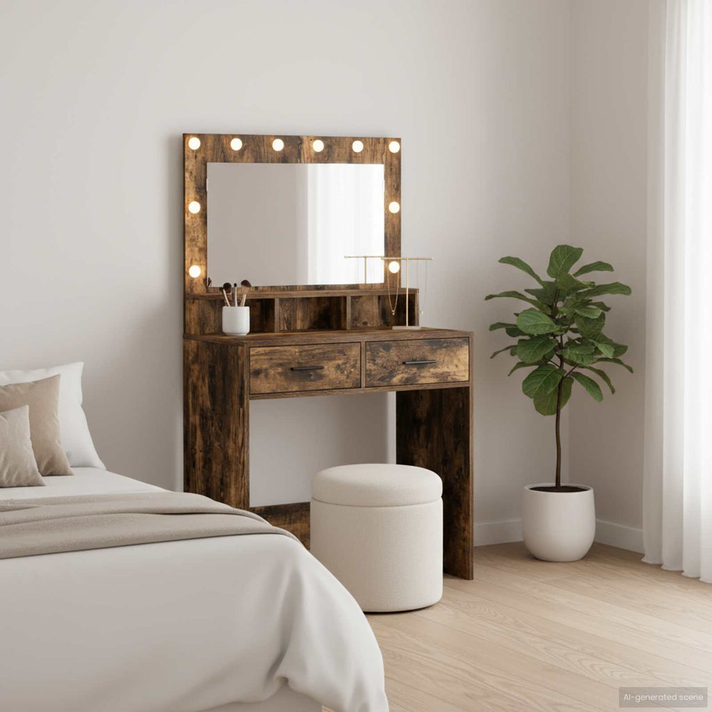 vidaXL Toaletka Dąb wędzony 79 x 41 x 135 cm Materiał drewnopochodny