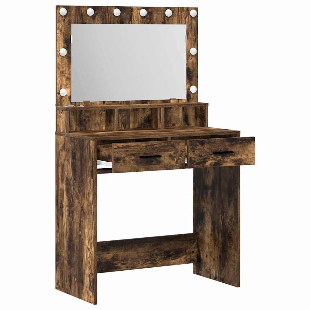 vidaXL Toaletka Dąb wędzony 79 x 41 x 135 cm Materiał drewnopochodny