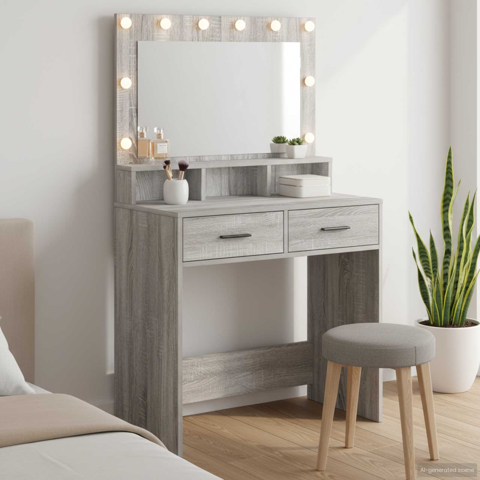 vidaXL Toaletka Szary Sonoma 79 x 41 x 135 cm Materiał drewnopochodny