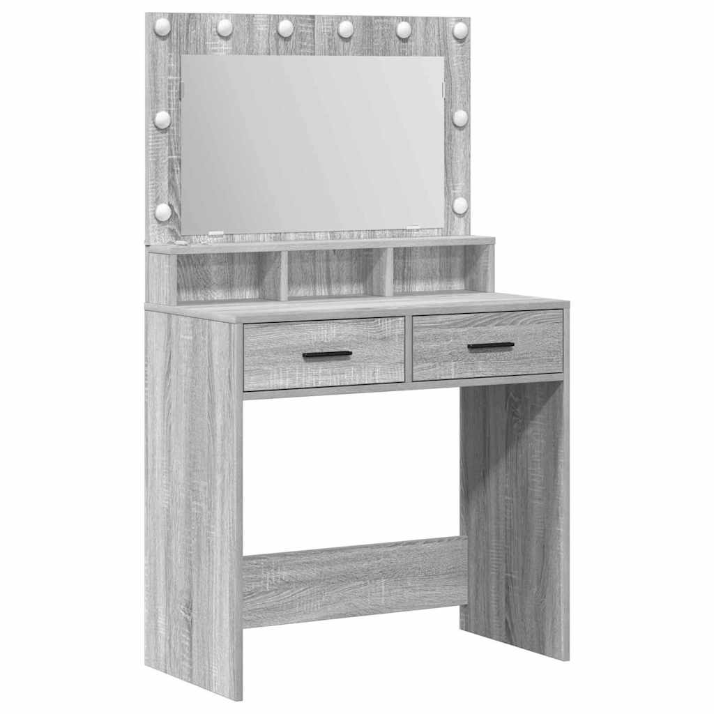 vidaXL Toaletka Szary Sonoma 79 x 41 x 135 cm Materiał drewnopochodny