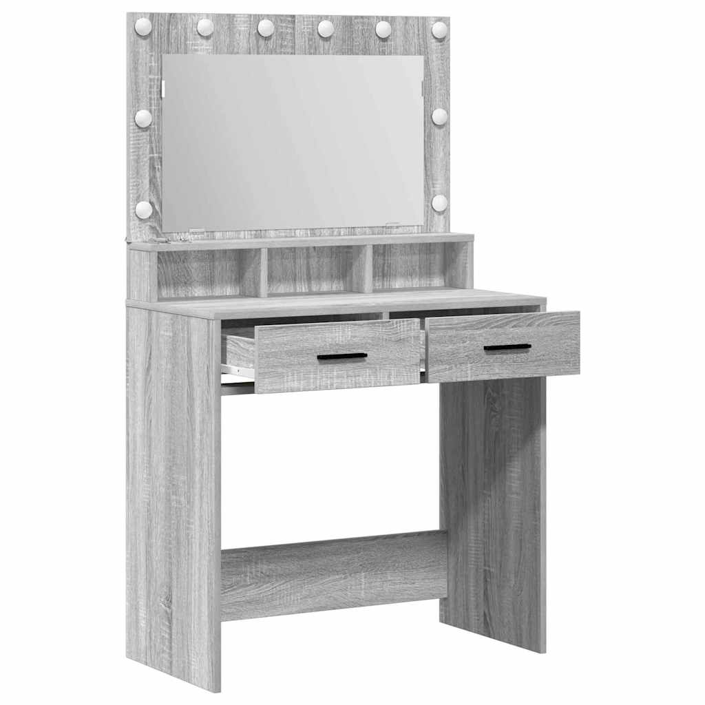 vidaXL Toaletka Szary Sonoma 79 x 41 x 135 cm Materiał drewnopochodny