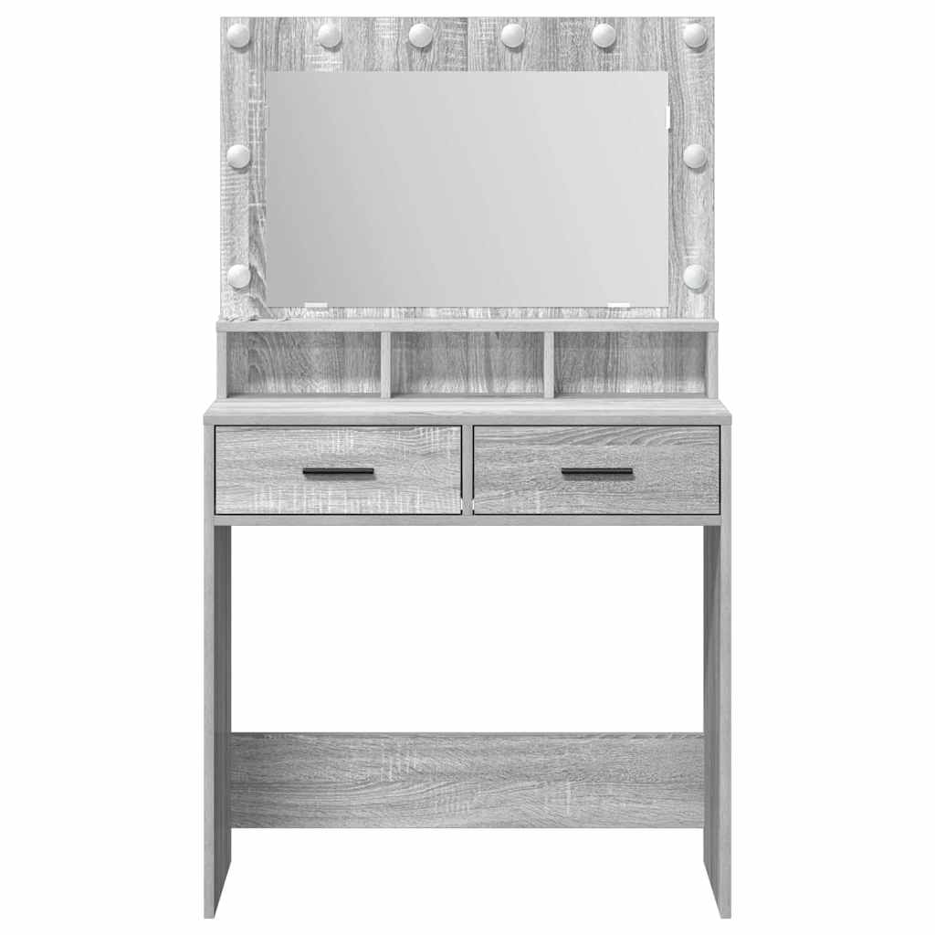 vidaXL Toaletka Szary Sonoma 79 x 41 x 135 cm Materiał drewnopochodny