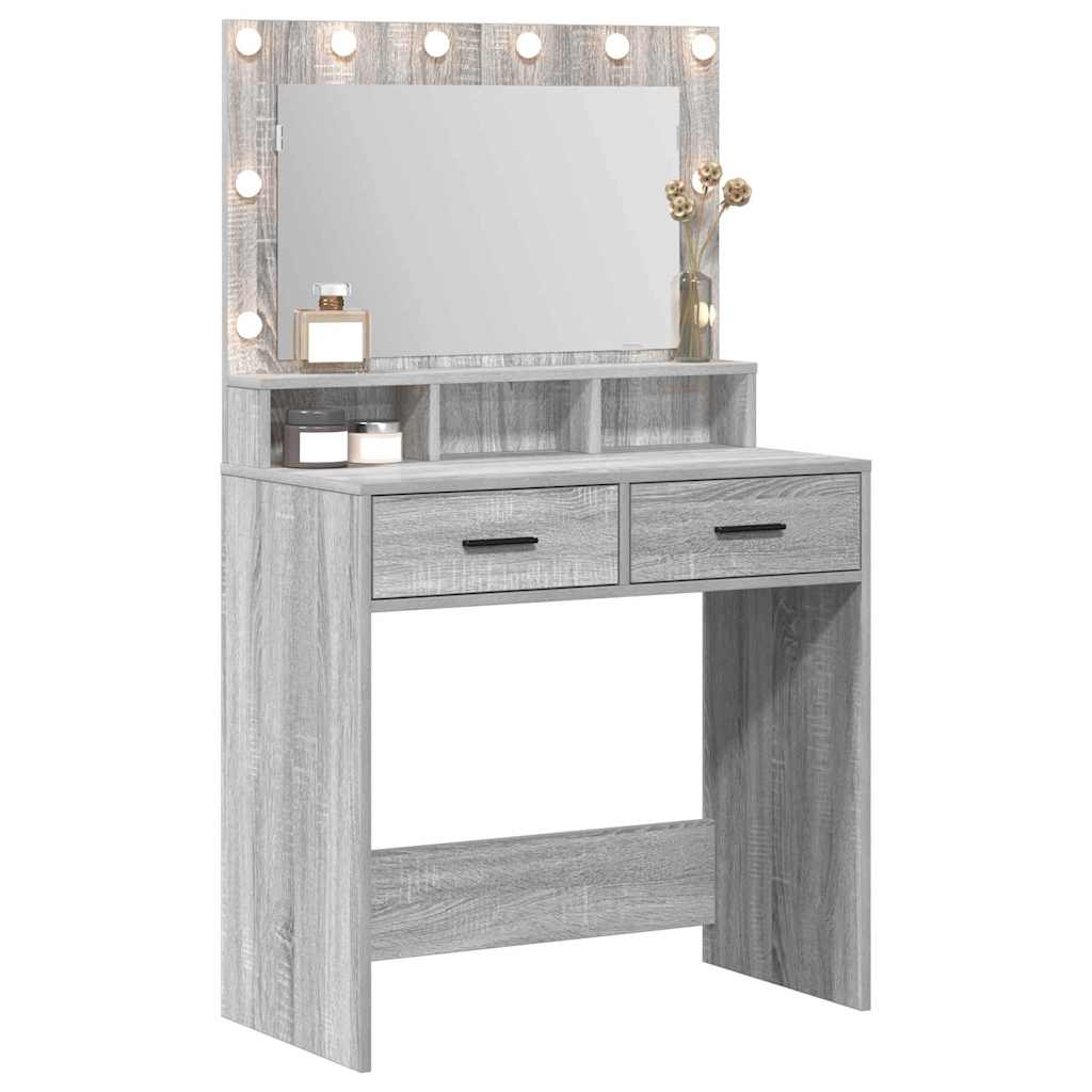 vidaXL Toaletka Szary Sonoma 79 x 41 x 135 cm Materiał drewnopochodny