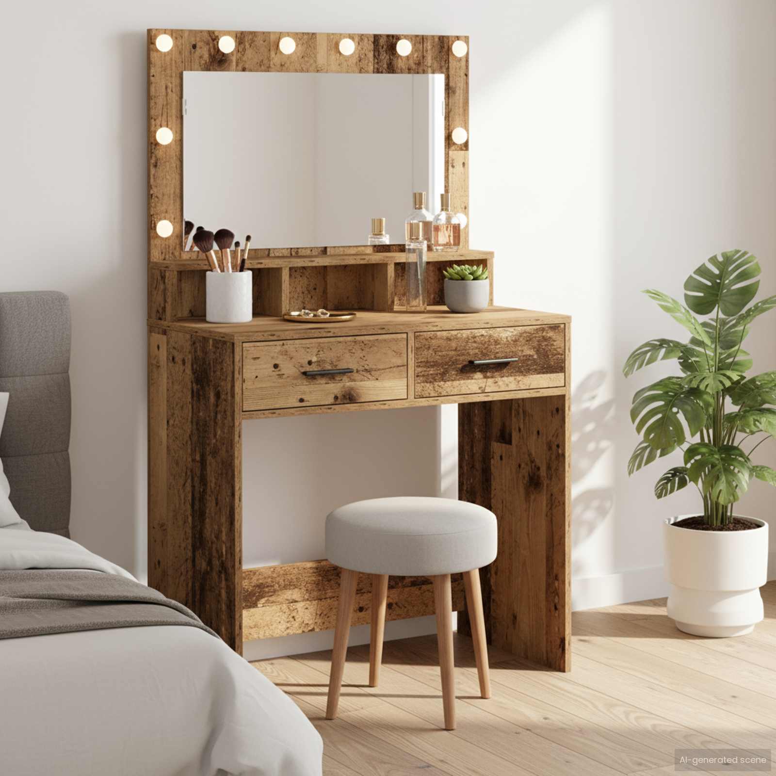 vidaXL Toaletka Stare drewno 79 x 41 x 135 cm Materiał drewnopochodny