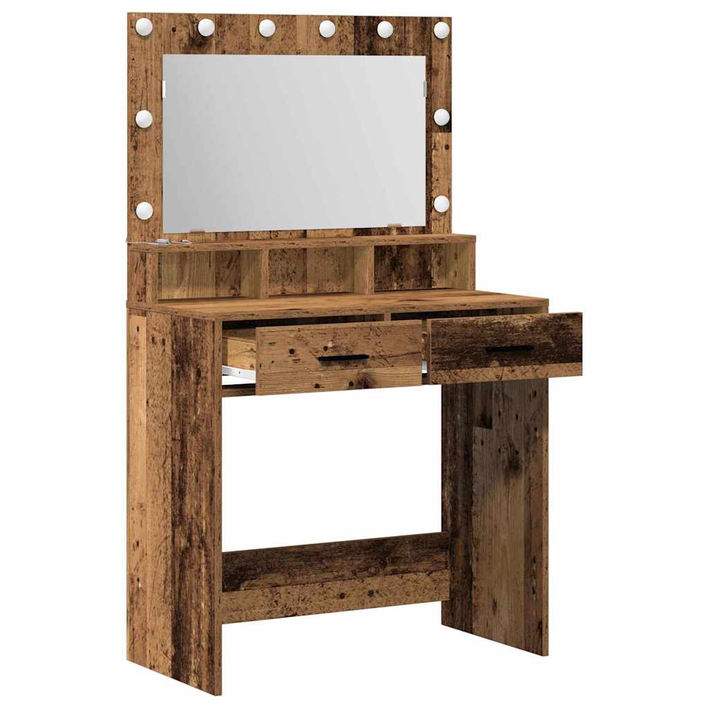 vidaXL Toaletka Stare drewno 79 x 41 x 135 cm Materiał drewnopochodny