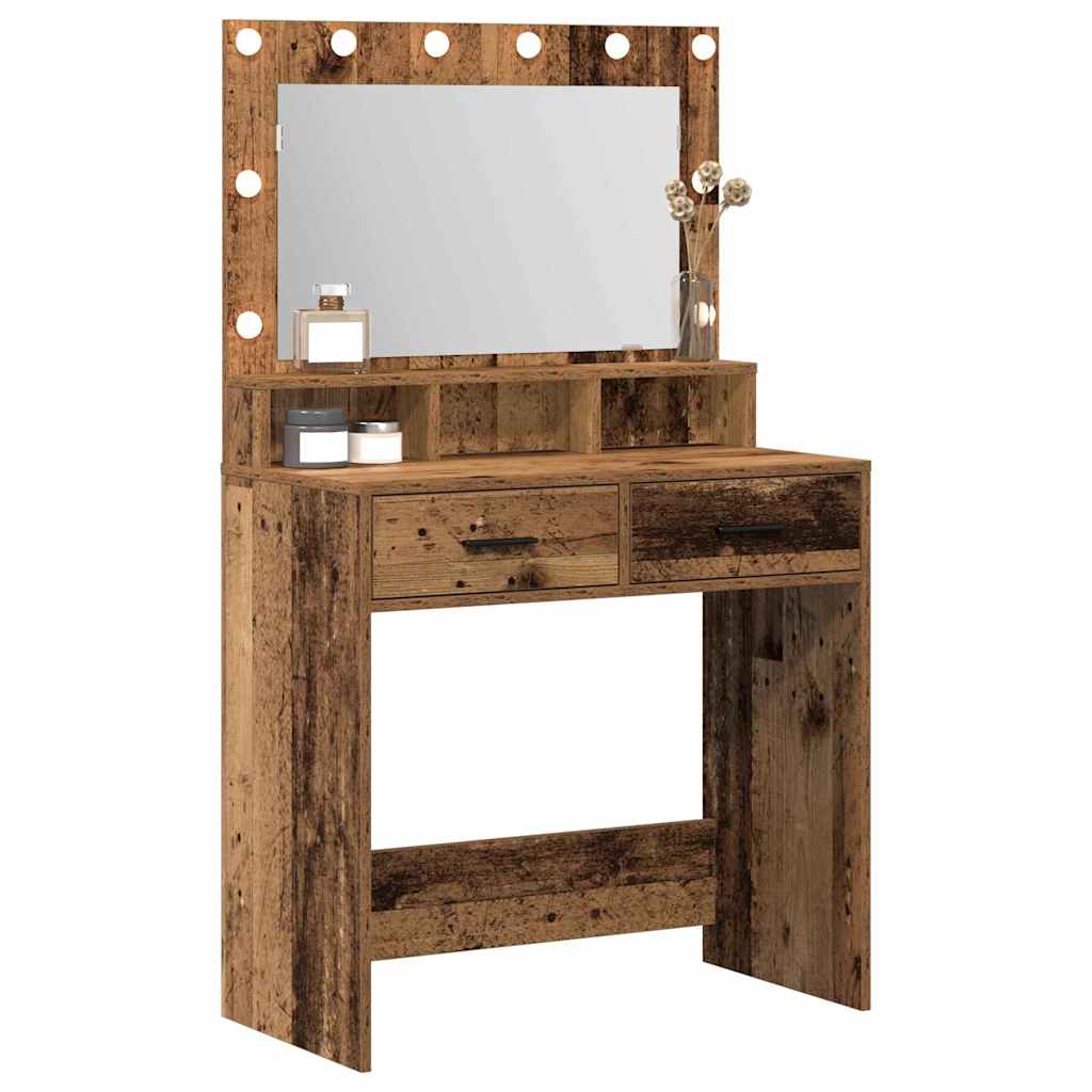 vidaXL Toaletka Stare drewno 79 x 41 x 135 cm Materiał drewnopochodny