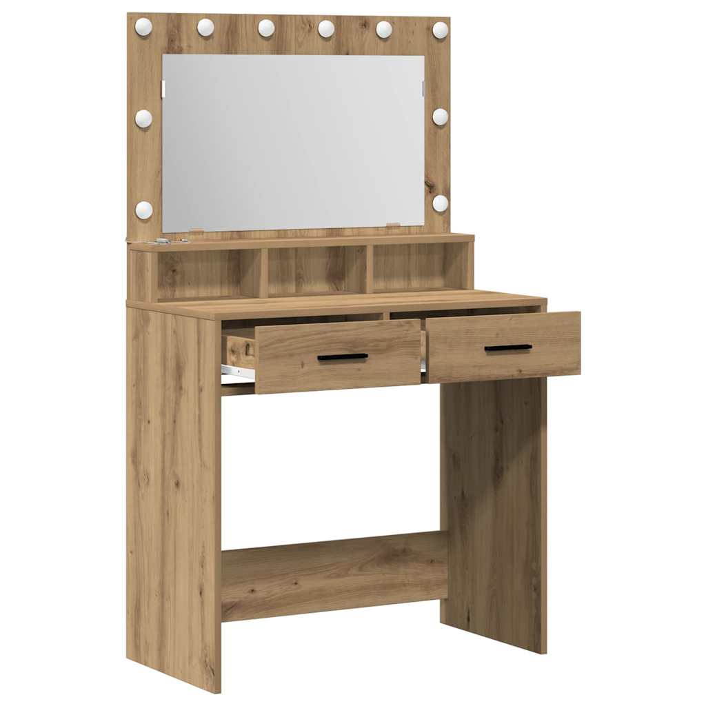 vidaXL Toaletka z szufladą z półką Dąb rzemieślniczy 79 x 41 x 135 cm
