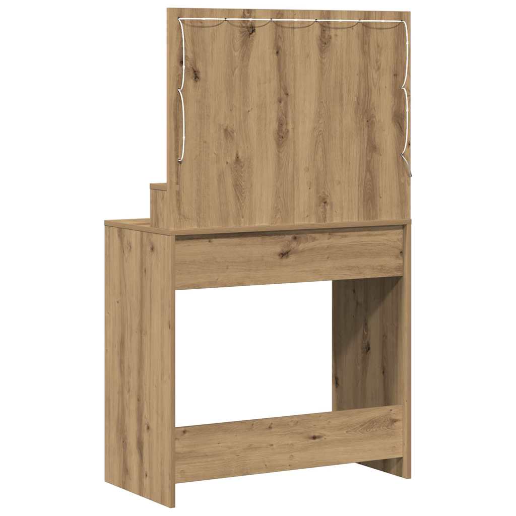 vidaXL Toaletka z szufladą z półką Dąb rzemieślniczy 79 x 41 x 135 cm