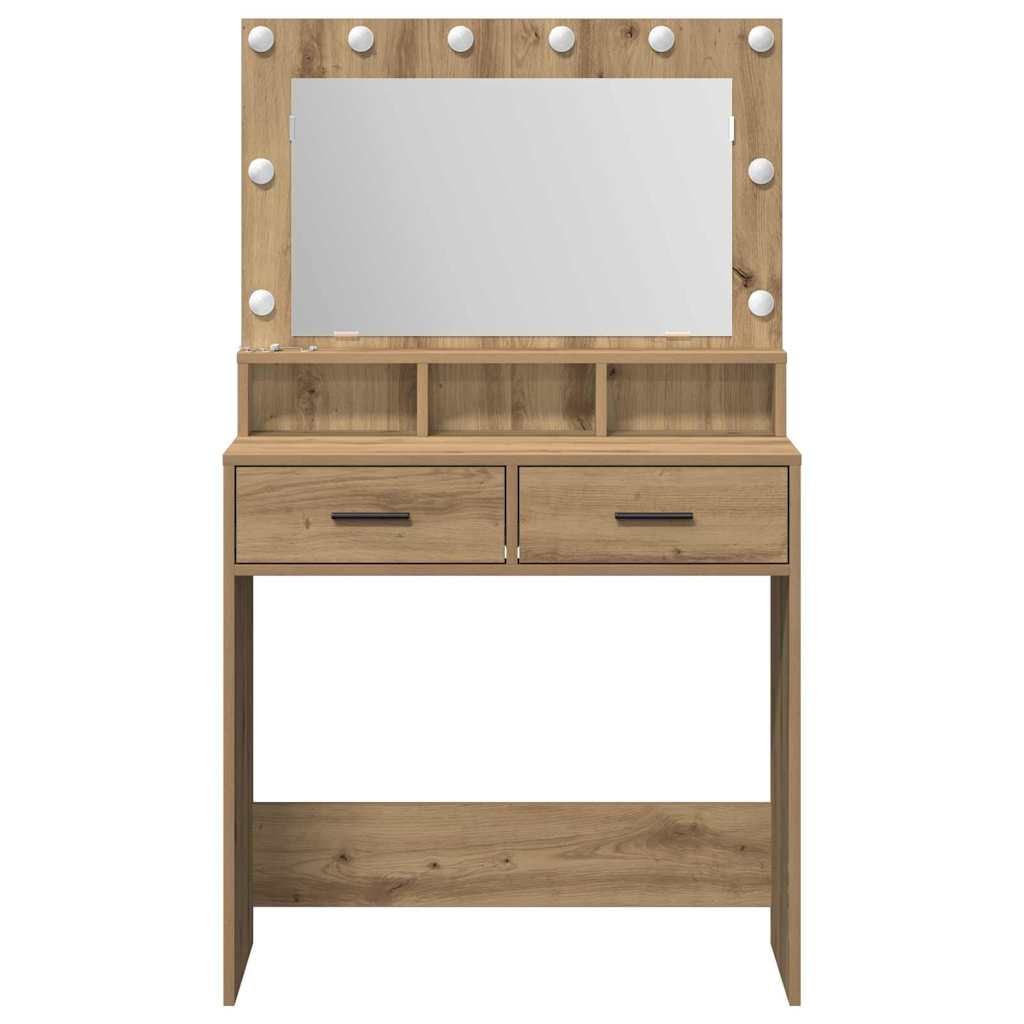 vidaXL Toaletka z szufladą z półką Dąb rzemieślniczy 79 x 41 x 135 cm