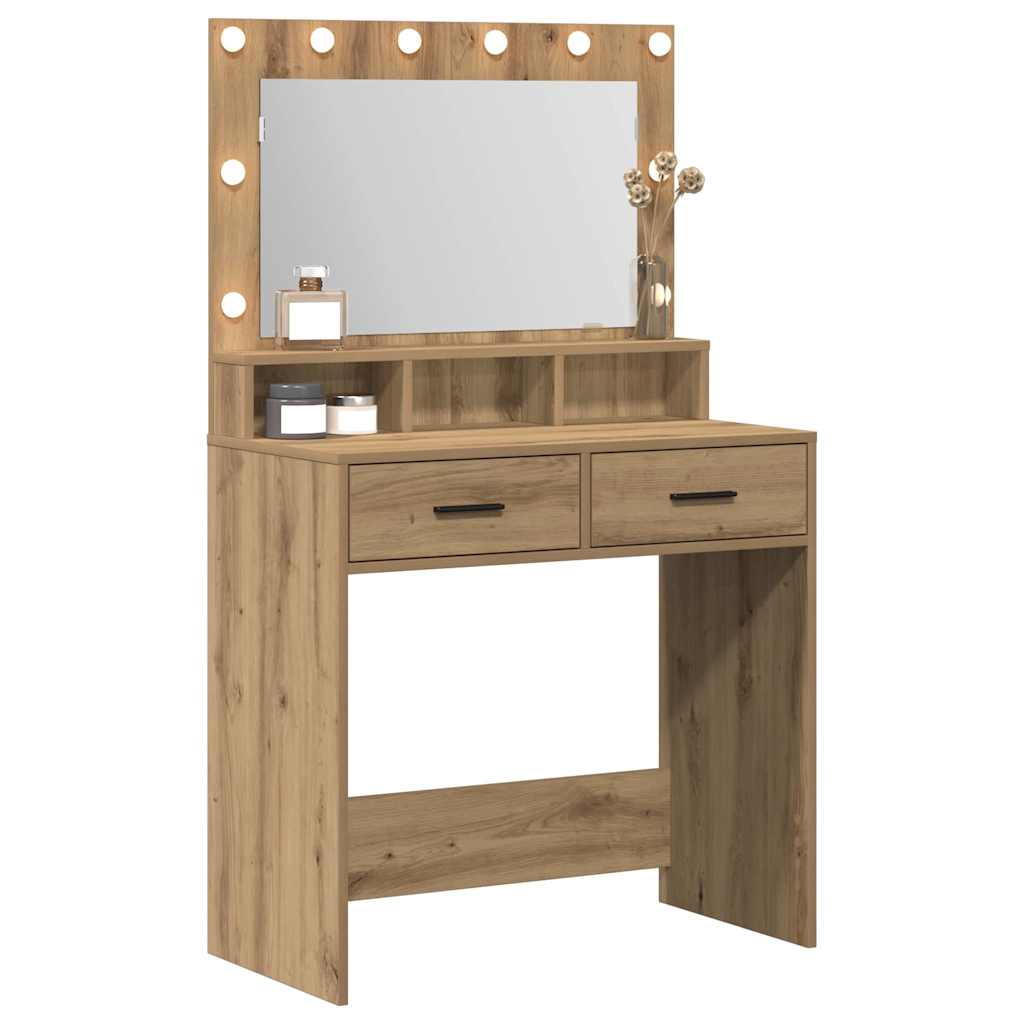 vidaXL Toaletka z szufladą z półką Dąb rzemieślniczy 79 x 41 x 135 cm