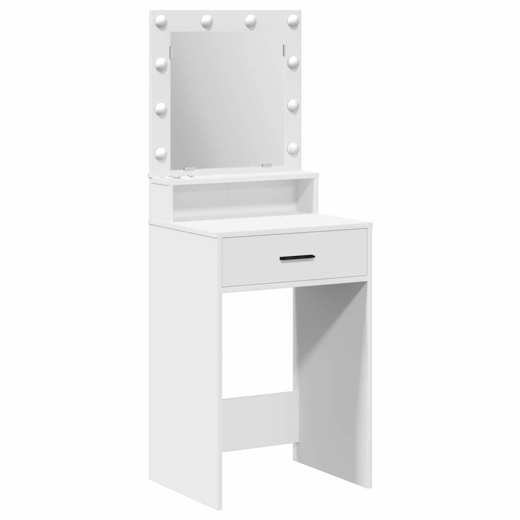 vidaXL Toaletka z półką Biały 50 x 41 x 135 cm Materiał drewnopochodny