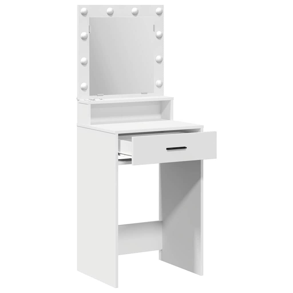 vidaXL Toaletka z półką Biały 50 x 41 x 135 cm Materiał drewnopochodny