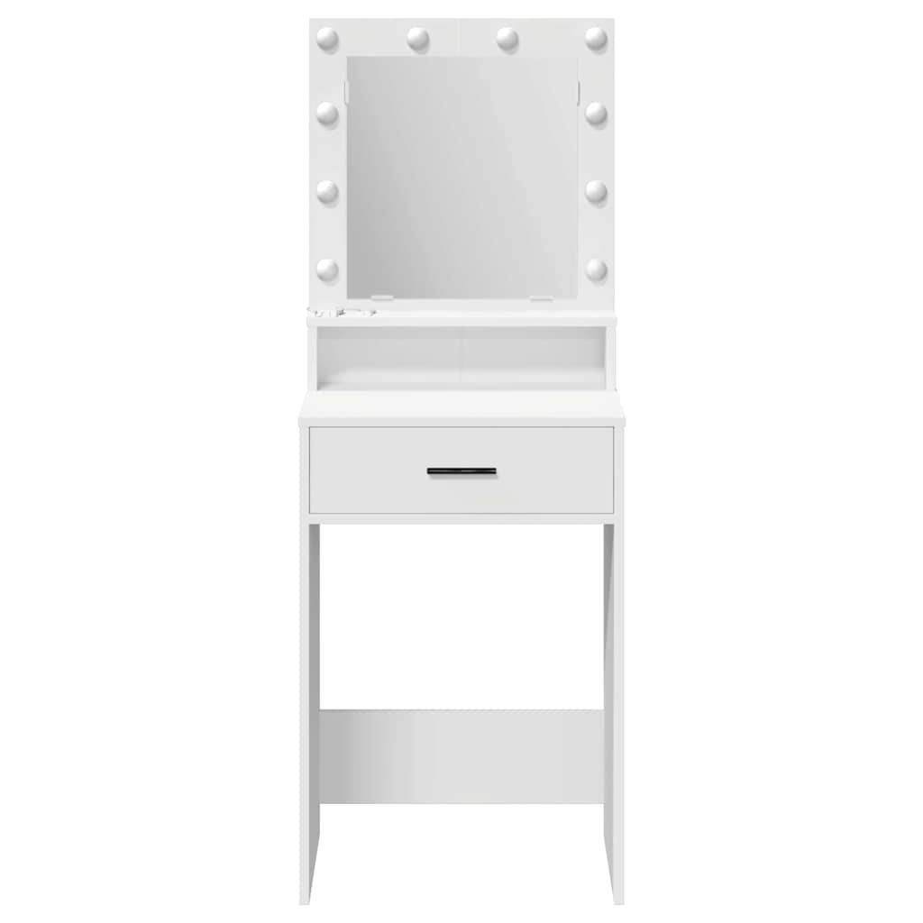 vidaXL Toaletka z półką Biały 50 x 41 x 135 cm Materiał drewnopochodny